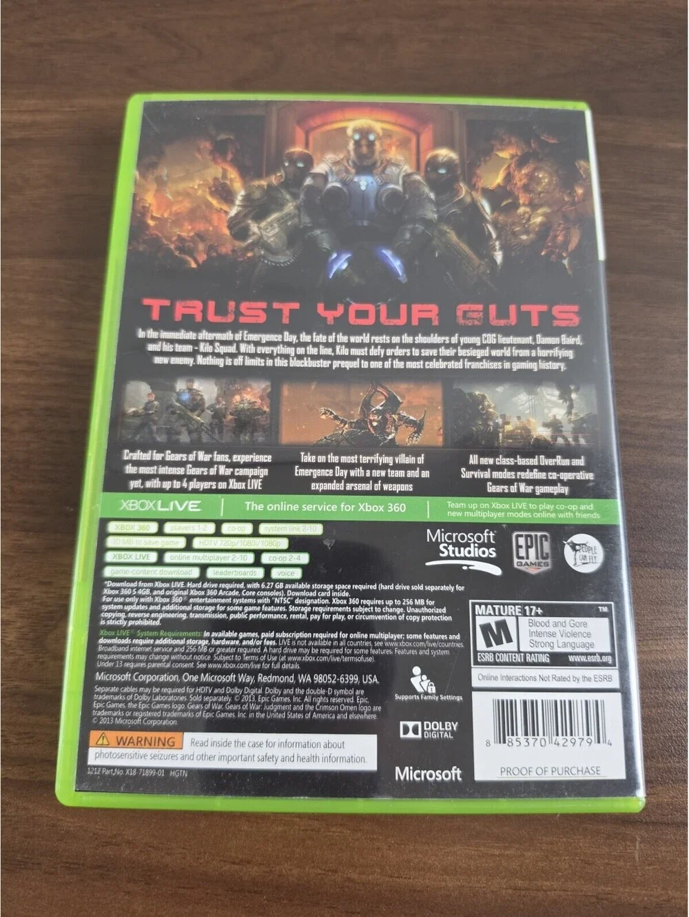Microsoft Gears of War: Judgment Xbox 360 M 2013 Multiplayer Online NTSC-U/C